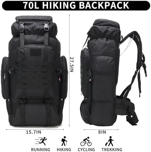 Hiking Backpack for Men 70L/100L Camping Backpack Military Rucksack Molle 3 Days Assault Pack for Climbing - Image 2