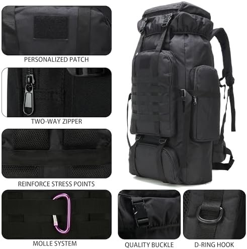 Hiking Backpack for Men 70L/100L Camping Backpack Military Rucksack Molle 3 Days Assault Pack for Climbing - Image 6
