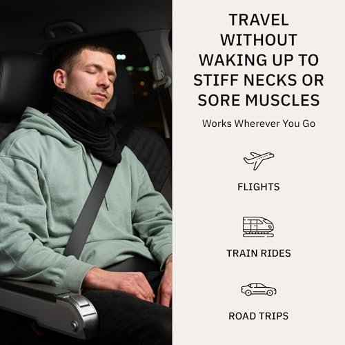 trtl Pillow - Scientifically Proven, Super Soft Neck Support Travel Pillow for Sleeping - Lightweight and Machine Washable - Ergonomic Design for Traveling on Airplanes, Cars, and Trains - Black - Image 5