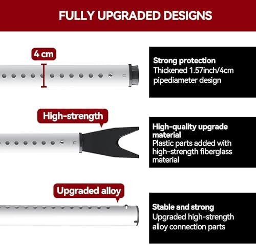 AceMining Upgraded Door Security Bar & Sliding Patio Bar, Heavy Duty Stoppers Adjustable Jammer for Home, Apartment, Travel (2 Pack,White) - Image 4