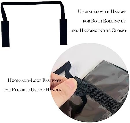 UnionPlus Velvet Travel Jewelry Case Roll Bag Organizer for Necklace, 9 Zipped Grids, Black and Grey - Image 2