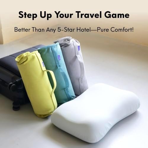 Cushion Lab Travel Deep Sleep Pillow – Compact Memory Foam Neck Pillow for Sleeping, Portable Pillow for Hotels, Camping, Side & Back Sleepers, On-The-Go – Spark - Image 2