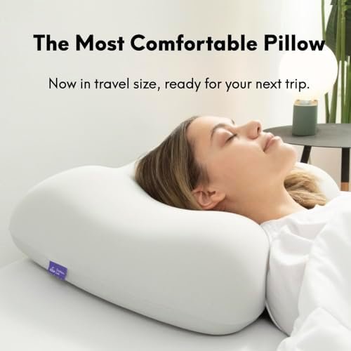 Cushion Lab Travel Deep Sleep Pillow – Compact Memory Foam Neck Pillow for Sleeping, Portable Pillow for Hotels, Camping, Side & Back Sleepers, On-The-Go – Spark - Image 3