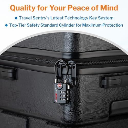 TSA Approved Cable Luggage Locks, Re-settable Combination with Alloy Body - Image 7