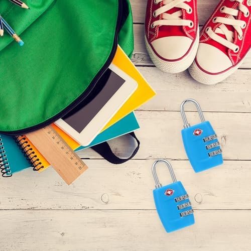 Uonlytech 2 Pcs TSA Approved Luggage Locks Blue Metal Combination Password Locks for Travel Suitcases and Lockers Security Safety - Image 6