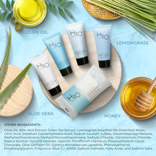 H2O Therapy Hotel Soaps & Toiletries Bulk Set | 1-Shoppe Amenities Kit | 0.85oz Shampoo & Conditioner, Body Wash, Lotion, 1oz Bar Soap | Travel Size | 75 Pieces - Image 4