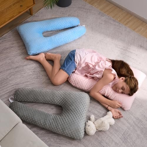 Travel Pillow for Kids Adult in Car - Pillow for Car Sleeping Ultra Large U Shaped with Removable Soft Cover Support Fix Neck and Body Sitting/Sleeping on The Trip (Grey) - Image 8