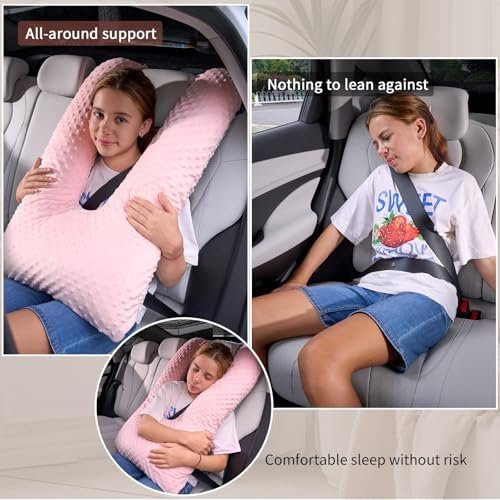 Travel Pillow for Kids Adult, Pillow for Car Sleeping Ultra Large U-Shaped with Removable Soft Cover Support Fix Neck and Body Sitting/Sleeping on The Trip (Blue) - Image 2
