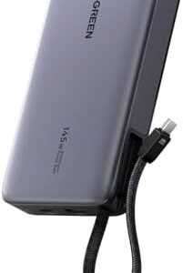 UGREEN Nexode Power Bank, 20000mAh 145W Laptop Portable Charger with Built-in USB-C Cable 72Wh Fast Charging Business Travel Battery Pack for MacBook Pro/Air/ipad/iPhone 17/Samsung S25/Dell/HP/Lenovo