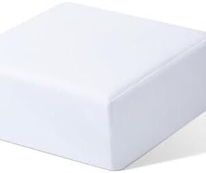 TOPPURE Cube Memory Foam Pillow for Side Sleepers (12"/12"/5" Extra Soft), Cervical Pillow for Neck Pain, Coach Pillow, Travel Pillow, Pillowcase Removeable and Washable, White