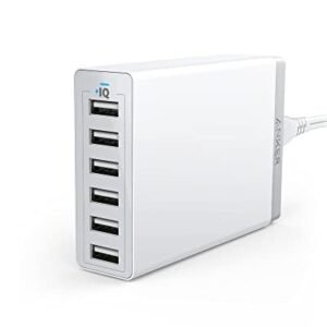 Anker Charger, 60W 6 Port USB Charging Station, PowerPort 6 Multi USB Charger for iPhone 14/13 Series, iPad Pro/Air/Mini, Galaxy S23/S22/S21, Note 20 Ultra, LG, HTC, and More