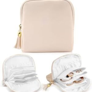 ZLFSRQ Travel Jewelry Case Organizer Small Jewelry Pouch Bag Mini Travel Jewellery Box Portable Jewellery Organizer Storage Bag with Zipper Jewels Pouches for Bracelet Rings Earring for Women