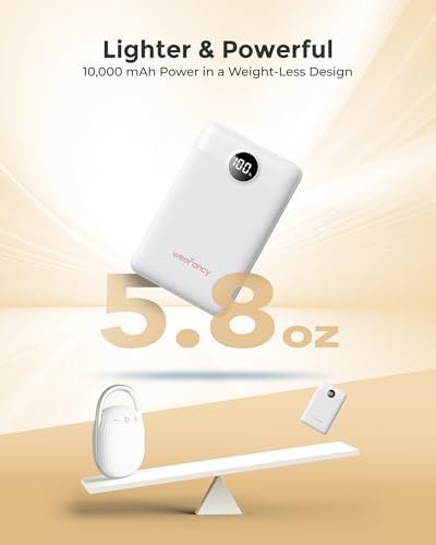 Small Portable Charger 10000mAh, Mini Power Bank with LED Display, 22.5W PD Fast Charging USB-C Battery Pack, Compact Lightweight Travel Charger Compatible with iPhone Samsung Android, White - Image 2