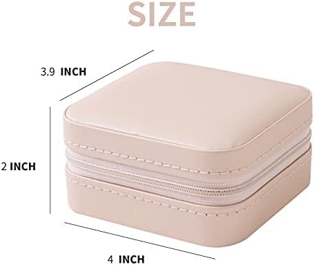 KElofoN Travel jewelry case Travel jewelry box Travel Jewelry Organizer Small box Gift for Girls Women with Mirror(Pink) - Image 2