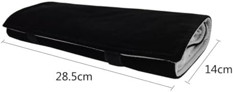 Portable Jewelry Roll Untangled Secure Necklace Travel Storage Bag Displays Holder 16 Chain (Black and Gray) - Image 7