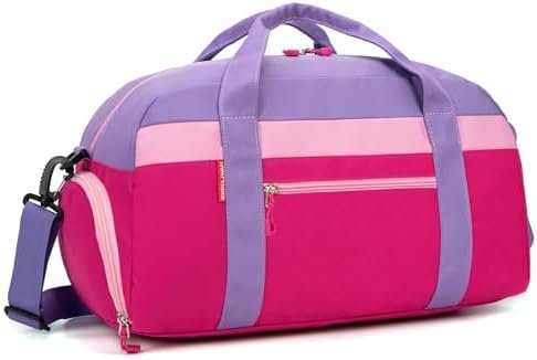 HawLander Kids Duffle Bag for Boys or Girls, Fit School Practice, or Overnight Travel (Rose Purple)