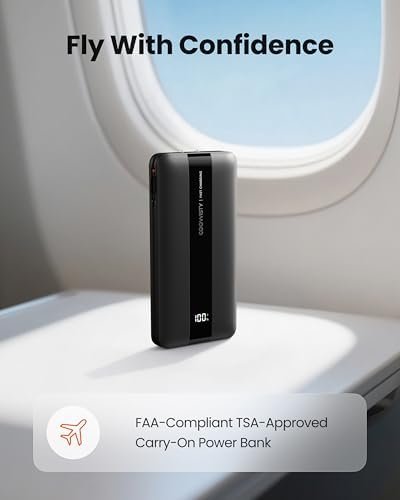 Portable Charger with Wall Plug, Fast Charging Power Bank Built-in Cables, Slim 10500mAh 22.5W 4 Outputs 3 Inputs LED Display External Battery Pack Compatible with iPhone/Android (Black) - Image 7