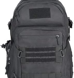 Tactical Hiking Backpack with 180° Open Design, Molle Webbing, Padded Laptop Compartment, Lightweight for Outdoor Adventures (black)