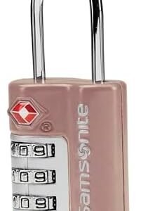 Samsonite 3-Dial Combination Lock, TSA Approved Travel Lock, Dusty Rose