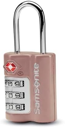 Samsonite 3-Dial Combination Lock, TSA Approved Travel Lock, Dusty Rose