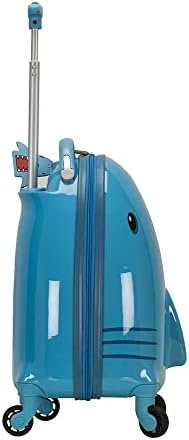 Rockland Jr. Kids' My First Hardside Spinner Luggage,Telescoping Handles, Shark, Carry-On 19-Inch - Image 4