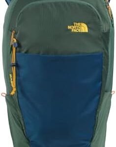 The North Face Basin 18 Liter Technical Daypack with Rain Cover | Unisex Backpack, Sternum Strap, Hiking Pole Attachment, Stash Pocket, Duck Green/Shady Blue, One Size