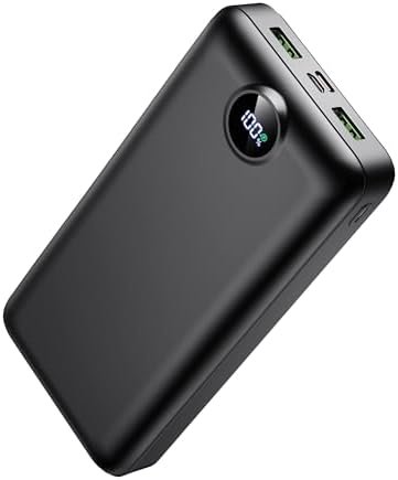 Portable Charger Power Bank 50000mAh 22.5W Fast Charging USB C Battery Bank External Battery Pack Digital Display Phone Charger with 3 Output & 2 Input for iPhone 17/16/15/14/13/12, Samsung etc Black