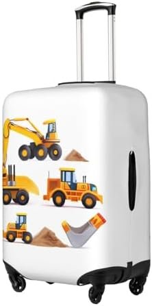 Luggage Suitcase COVER Machinery Excavator Truck and Loader, Cartoon Toy Suitcase COVERS Elastic, M - Fits 22-24 inch luggage (No Suitcase) - Image 3