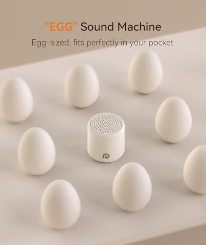 Dreamegg Portable Travel White Noise Machine for Sleep, Features Powerful Battery, Egg-Sized, 16 Nature Sounds, Timer, for Baby Adults Office Privacy Home Gift, Cream - Image 2