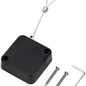 Loradar Retractable Cable Lock with Cable Tether Safety Strap, Wire Rope Safety Lock for Earphone and All Kinds of Exhibits Such As Glasses, Shoes, Key Box, Jewelry, Watches-2 Pack