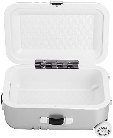 Pongnas Baby Suitcase Toy Cute Mini Travel Plastic Rolling Suitcase Mini Luggage Box 15.5 x 10.5 x 7cm (Silver) - Image 8