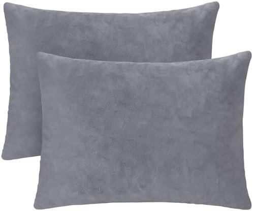 2 Pack Small Pillow, 16 X 12 Inches, Memory Foam Mini Pillow for Travel, Camping, Sleeping, Nap and Neck, Knee, Lumbar Support, Tiny Cushion for Pet, Dogs (Grey)