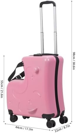 Kids Luggage with Spinner Wheels for Boys Girls | Carry on Hardshell Suitcase Travel Trolley Toddlers Children Gift | Impact Resistant Rolling Children Travel Suitcase with Seat and Safety Belt - Image 4