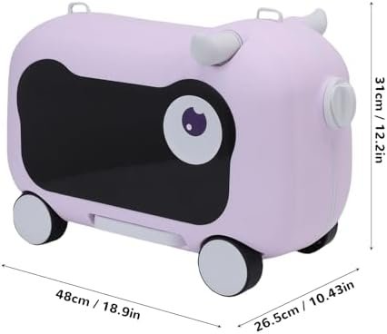 18.9" Ride On Travel Suitcase for Kids, Lightweight and Portable Carry on Luggage with Wheels, Pressure Proof and Sturdy with A Large Capacity Design for kids on the go (Violet) - Image 6