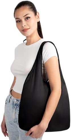 Nanobag Ultra-Lightweight Foldable Tote for Women & Men, Reusable Grocery & Travel Bag, Packable Collapsible Compact Market Essential (Standard Black) - Image 2