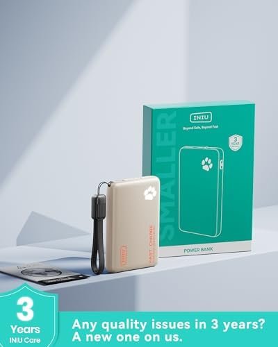 INIU Portable Charger, Ultra Slim 10000mAh 45W PD Power Bank, USB-C Fast Charging Mini Battery Pack, Travel Trip Accessories Ship Essentials for College Students Travelers Teen Boys Girls, Beige - Image 4