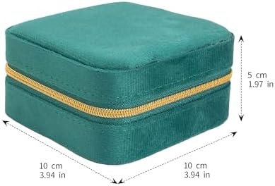 Velvet Jewelry Box Travel Jewelry Organizer with Mirror Soft Plush Case for Necklaces, Earrings, Bracelets & Rings Gift for Women, Girlfriend, Mom or Best Friend (Soft Velvet - dark green) - Image 6