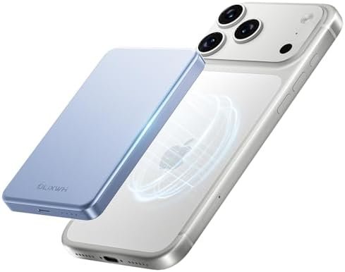 10,000mAh for MagSafe Power Bank Ultra Slim, Magnetic Wireless Charger with USB-C Cable, Fast Charging Portable Battery for iPhone 17 Pro Max/17 Pro/Air/16/15/14/13, Blue