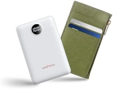 Small Portable Charger 10000mAh, Mini Power Bank with LED Display, 22.5W PD Fast Charging USB-C Battery Pack, Compact Lightweight Travel Charger Compatible with iPhone Samsung Android, White