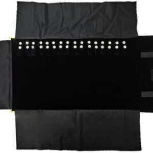 Portable Jewelry Roll Metal Coner Bag Necklace Chain Braclet Black Velvet Travel Pouch