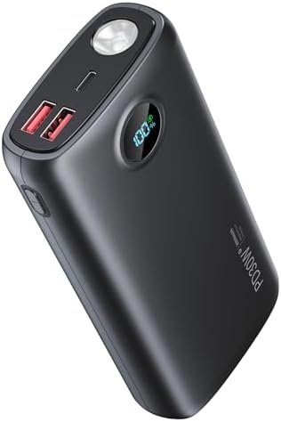 Portable Charger, 30000mAh Power Bank 30W USB C Fast Charging, Travel Essentials Battery Pack with 3W Flashlight & LED Display, External Battery for iPhone 17/16/15, Galaxy S25, LG, Tablets, Black