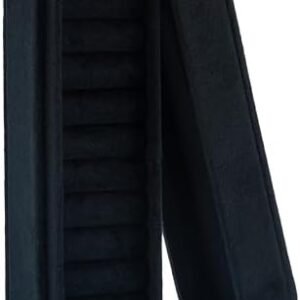 Velvet Small Multiple Ring Box Portable Organizer Display Storage Travel Case Jewelry Earring Holder for Wedding Birthday Christmas Day (Black)