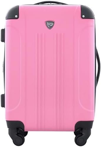 Travelers Club Chicago Hardside Expandable Spinner Luggages, Hot Pink, 20" Carry-On, HS-20720-EX-690N