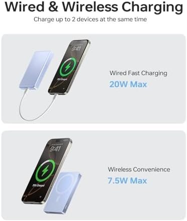 10,000mAh for MagSafe Power Bank Ultra Slim, Magnetic Wireless Charger with USB-C Cable, Fast Charging Portable Battery for iPhone 17 Pro Max/17 Pro/Air/16/15/14/13, Blue - Image 4