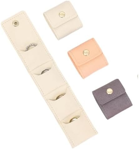 3Pcs Mini Travel Jewelry Bag with Buckle,Small Travel Jewelry Organizer Case,Foldable Jewelry Roll for Journey Rings, Necklaces, Earrings, Bracelets-Lightweight Jewelry Storage Organizer