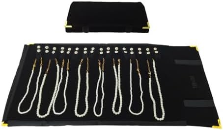 Portable Jewelry Roll Metal Coner Bag Necklace Chain Braclet Black Velvet Travel Pouch - Image 7