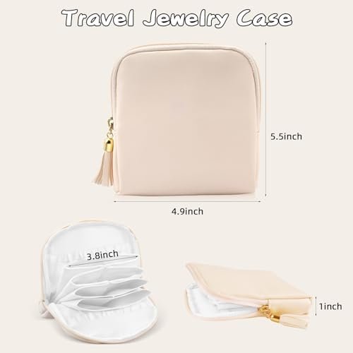 ZLFSRQ Travel Jewelry Case Organizer Small Jewelry Pouch Bag Mini Travel Jewellery Box Portable Jewellery Organizer Storage Bag with Zipper Jewels Pouches for Bracelet Rings Earring for Women - Image 6
