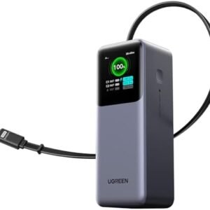 UGREEN Nexode Power Bank 20000mAh 165W with Built-in USB C Cable Laptop Travel Portable Charger, 100W Input, Fast Charging for MacBook Pro/Air/iPhone 17/16/iPad Pro/Galaxy S25 Ultra/Dell/HP and More
