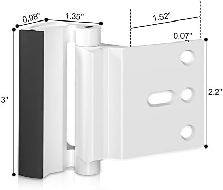 Door Reinforcement Lock Withstands 800lbs of Force - White Extra Proof Door Lock for Kids Safety with 8 Screws Prevents Unauthorized Entry, Add a Door Security Lock for Home Safety & Privacy - Image 6