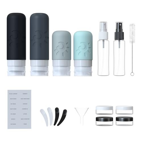 18 Pack travel Bottles for Toiletries, TSA Approved Silicone Travel Containers Leak Proof Refillable Travel Accessories for Shampoo Conditioner Lotion Body Wash(Multicolored A) - Image 2